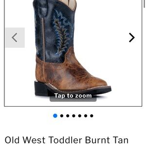 Old West Toddler' Burnt Tan and Black Boots